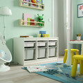 TROFAST Storage combination with boxes, white white/grey, 99x44x56 cm