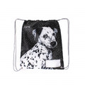 Drawstring Bag School Shoes/Clothes Bag Doggy B&W