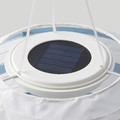 SOLVINDEN LED solar-powered pendant lamp, outdoor oval/blue stripe, 43 cm