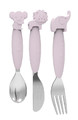 Bo Jungle B-Spoon, Fork, Knife Cutlery for Children Silicone/Inox, pink