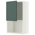 METOD Wall cabinet for microwave oven, white/Aspudden dark grey-green, 60x100 cm