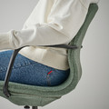 LÅNGFJÄLL Conference chair with armrests, Gunnared green-grey/black