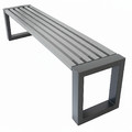 Architectural Metal Garden Bench Bold 150cm, black-grey