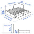 FLEKKE Day-bed frame with 2 drawers, white, 80x200 cm