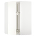 METOD Corner wall cabinet with carousel, white/Vallstena white, 68x100 cm