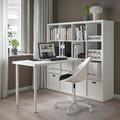 KALLAX / LAGKAPTEN Desk combination, white, 147x159x147 cm