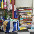 SÄCKKÄRRA Carrier bag, white/blue, 37x57x39 cm/71 l