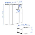 SMÅSTAD / PLATSA Storage combination, white stripe/black/white anthracite, 120x42x123 cm