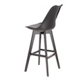 Bar Stool Norden, wood black high PP, black