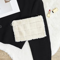 Cosmetic Bag/Pouch, faux fur, cream