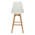 Bar Stool Norden Wood, high, PP, white