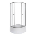 Shower Enclosure Arkell, semi-circular, high shower tray, 90 x 90 x 197 cm, chrome/transparent