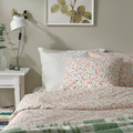 GULLNATTLJUS Cushion cover, white/floral pattern, 50x50 cm