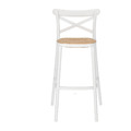 Bar Stool with Backrest Moreno, white