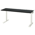 MITTZON Desk sit/stand, electric black stained ash veneer/white, 140x60 cm