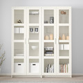 BRIMNES Storage combination w/glass doors, white, 160x35x190 cm