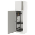 METOD High cabinet with cleaning interior, white/Ringhult light grey, 60x60x200 cm