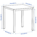 VIHALS Table, white/white, 74x74 cm