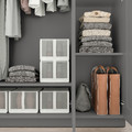 BRIMNES Wardrobe with 3 doors, grey, 117x190 cm
