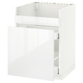 METOD Base cb f HAVSEN snk/3 frnts/2 drws, white Maximera, Ringhult white, 60x60 cm