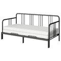 FYRESDAL Day-bed with 2 mattresses, black/Åfjäll firm, 80x200 cm