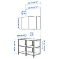 ENHET Storage combination, white/grey frame, 123x63.5x207 cm
