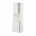 METOD / MAXIMERA Hi cab f micro combi w door/3 drwrs, white/Stensund white, 60x60x220 cm