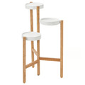 SATSUMAS Plant stand, bamboo, white, 78 cm