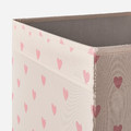 REGNBROMS Box, heart pattern/pink, 33x38x33 cm