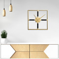 Wall Clock Square 40 x 5 x 40 cm, black/gold