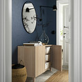 BESTÅ Storage combination with doors, white stained oak effect, Lappviken white stained oak effect, 120x40x74 cm