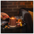ROSENSLÅN Scented candle in ceramic jar, amber & rose/red/brown, 45 hr