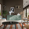 BESTÅ Wall-mounted cabinet combination, white/Krukmakare dark grey-green, 180x42x64 cm