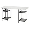 LAGKAPTEN / SPÄND Desk, white/black, 140x60 cm