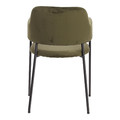 Dining Chair Lima, velvet, armrests, green