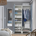 PLATSA Wardrobe with 2 doors, white/Sannidal blue, 120x57x191 cm
