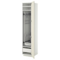 METOD / MAXIMERA High cabinet with cleaning interior, white/Bodbyn off-white, 40x60x200 cm