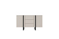 Cabinet with 2 Doors & 3 Drawers Verica 150 cm, cashmere/black legs