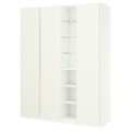 PAX / VIKANES Wardrobe combination, white white/white, 185x60x236 cm