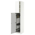 METOD High cabinet with cleaning interior, white Enköping/white wood effect, 40x60x220 cm