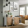BESTÅ Storage combination with drawers, white/Hedeviken/Stubbarp oak veneer, 180x42x74 cm