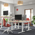 MITTZON Desk sit/stand, electric birch veneer/white, 120x80 cm