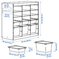 TROFAST Storage combination, with shelves/boxes room divider/light white stained pine light green light blue, 93x44x91 cm