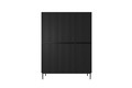 Wardrobe Nicole with Drawer Unit 150 cm, matt black, black handles and legs