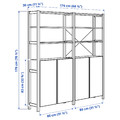 IVAR 2 sections/shelves/cabinet, pine, 174x30x179 cm