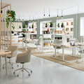 MITTZON Desk, birch veneer white, 160x80 cm