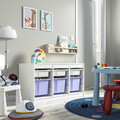 TROFAST Storage combination with boxes, white white/lilac, 99x44x56 cm