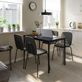 SANDSBERG / PÅBODA Table and 4 chairs, black/black/Remmarn dark grey, 110 cm