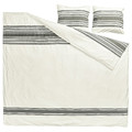 JÄTTEFRÄKEN Duvet cover and 2 pillowcases, white/dark grey, 200x200/50x60 cm