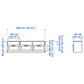 BRIMNES TV bench, white, 180x41x53 cm